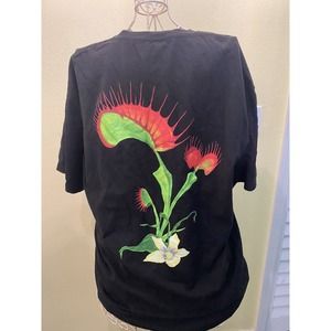 Vans off the Wall Mens Large T-Shirt Black with Venus Fly Trap Design Logo